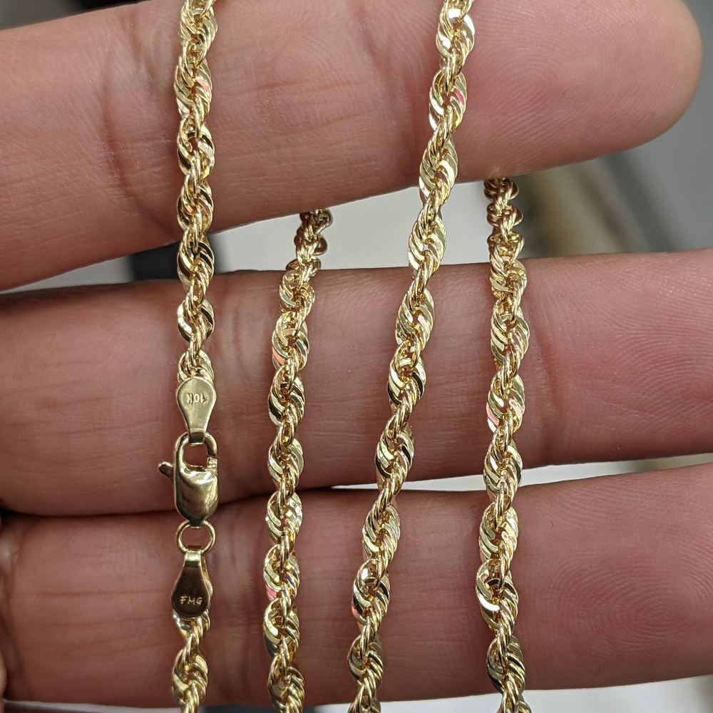 10kt Real Gold Rope Chain - Picture 4 of 9